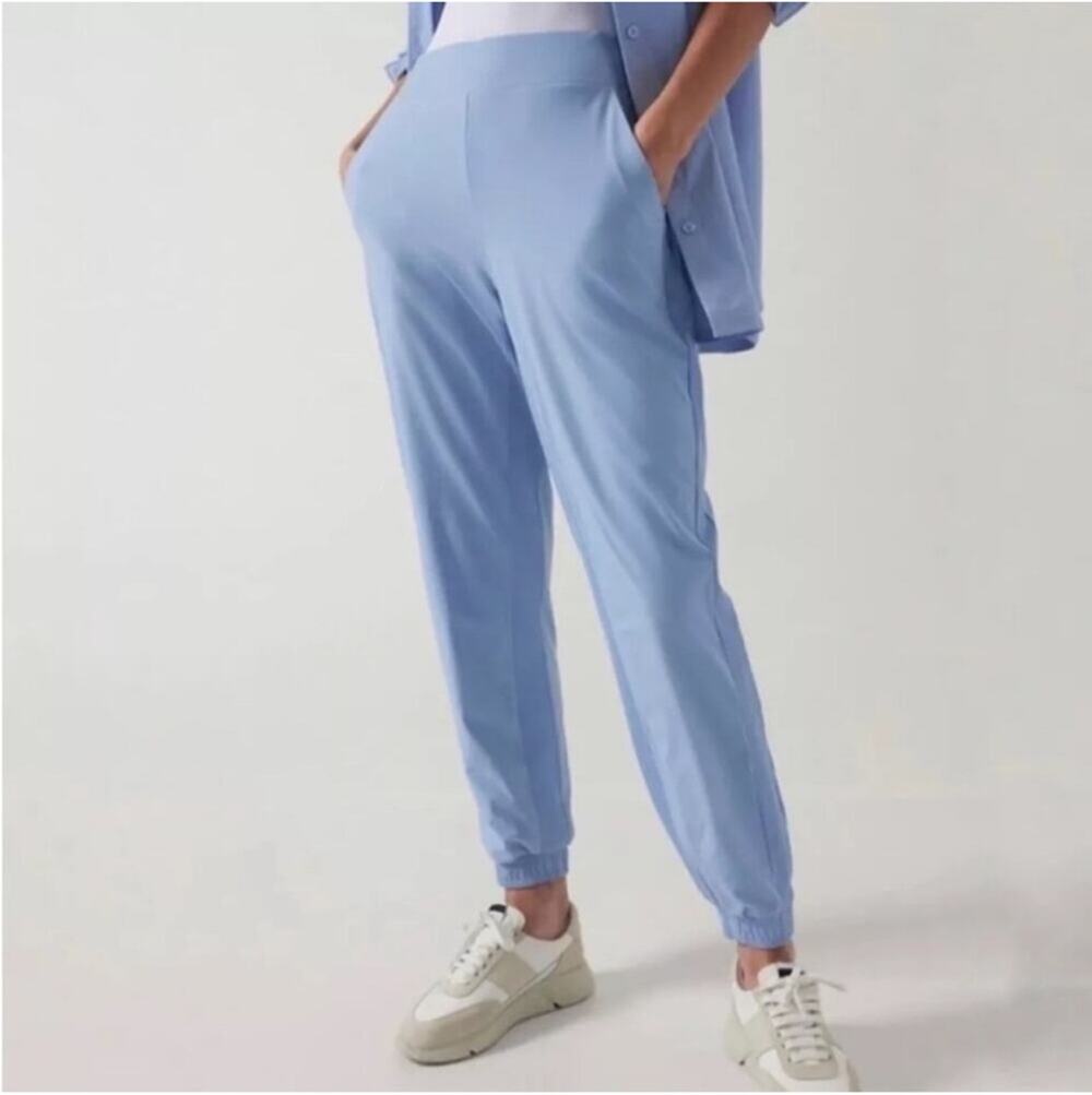 Athleta Pants Women 6 Tall Blue Heron Brooklyn Lined Jogger Warm Athletic Sporty